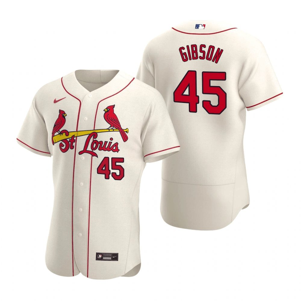 Bob Gibson St. Louis Cardinals Alternate Cream Baseball Player Jersey
