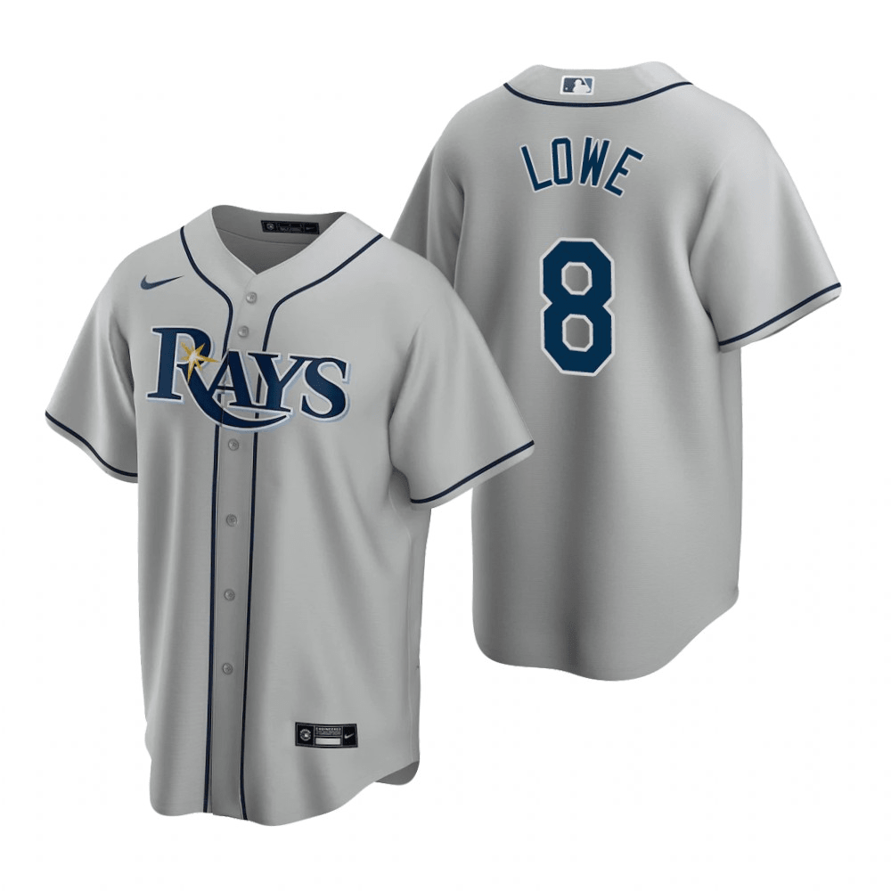 Brandon Lowe Tampa Bay Rays Road Gray Baseball Player Jersey