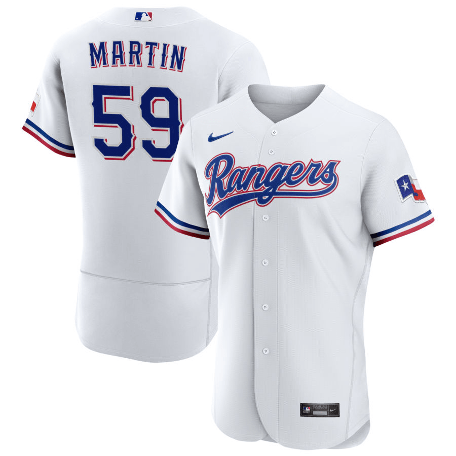 Brett Martin Texas Rangers Home White Baseball Player Jersey