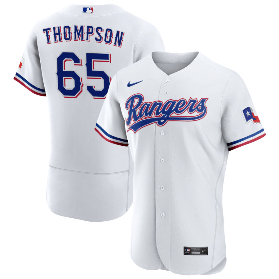 Bubba Thompson Texas Rangers Home White Baseball Player Jersey