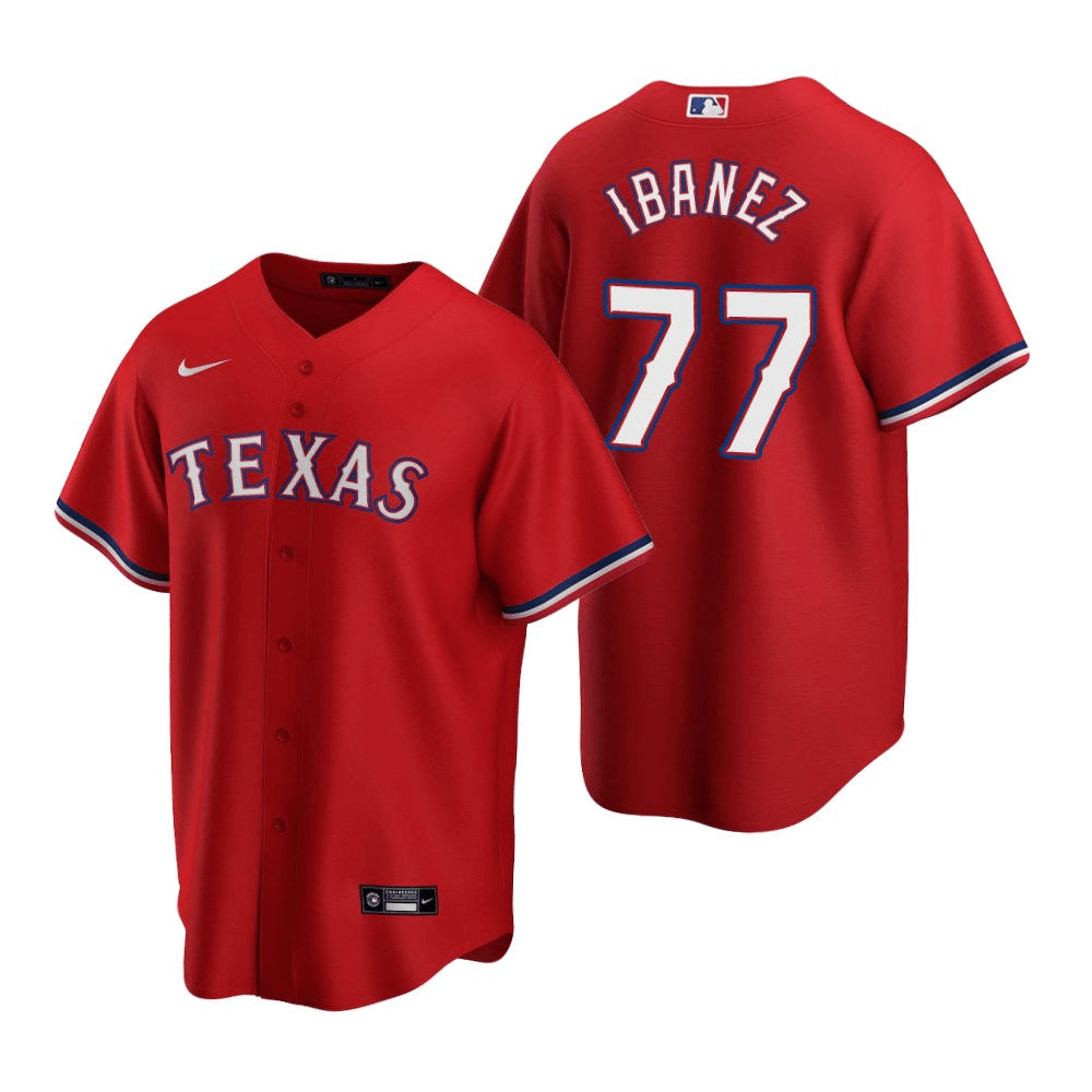 Andy Ibanez Texas Rangers Alternate Red Baseball Player Jersey