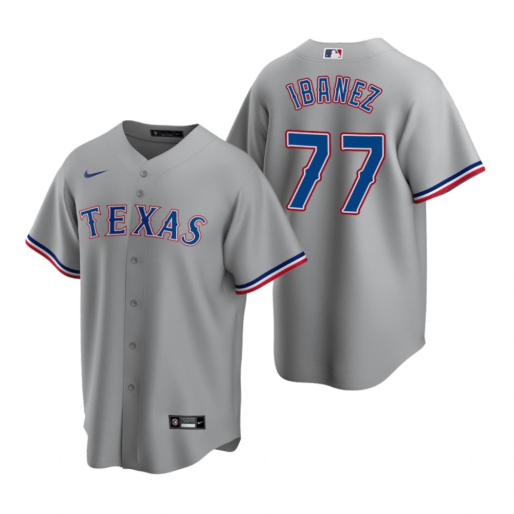 Andy Ibanez Texas Rangers Road Gray Baseball Player Jersey