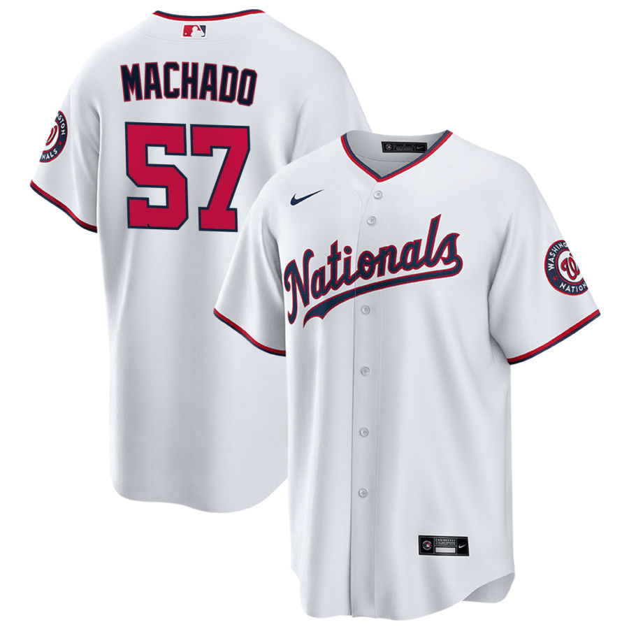 Andres Machado Washington Nationals Home White Baseball Player Jersey