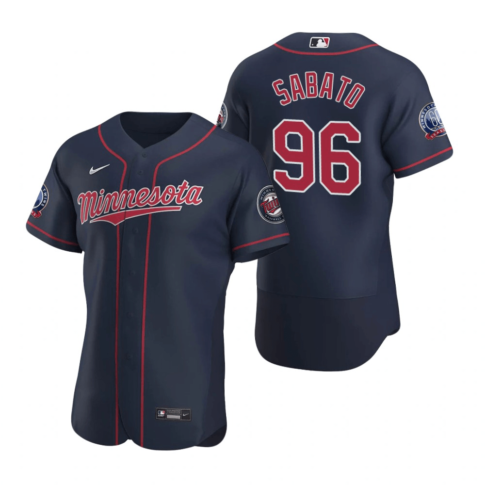 Aaron Sabato Minnesota Twins Alternate Navy Baseball Player Jersey