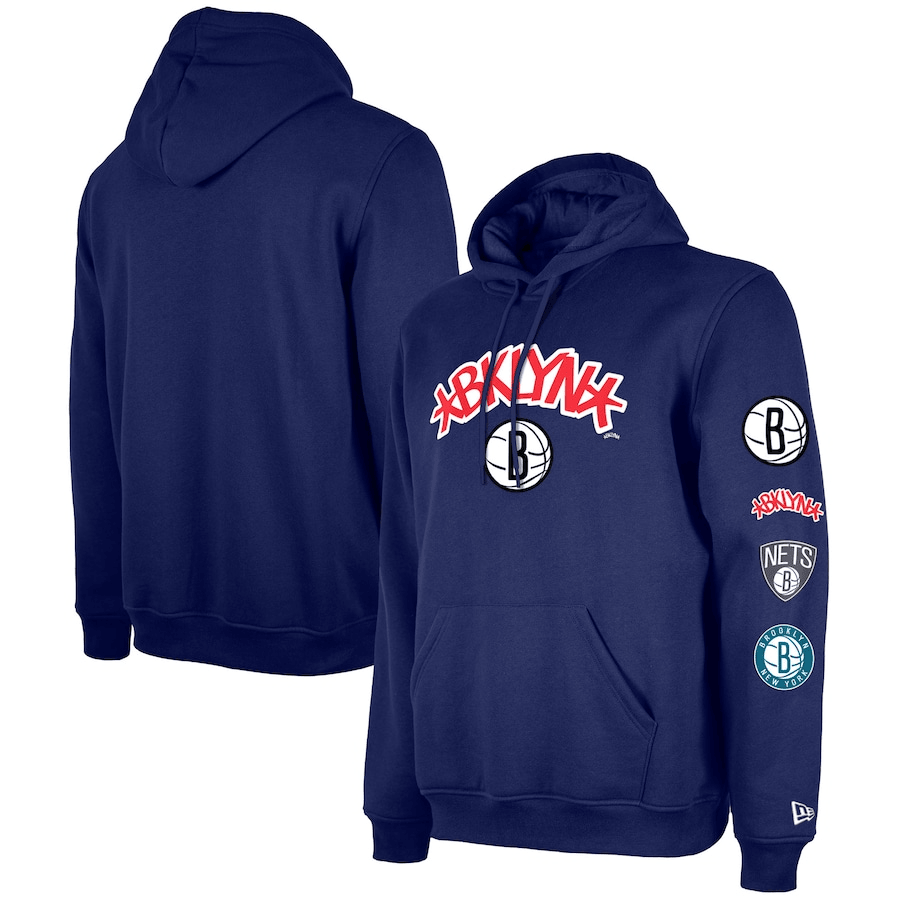 Brooklyn Nets New Era Blue 2023-24 City Edition Pullover Hoodie
