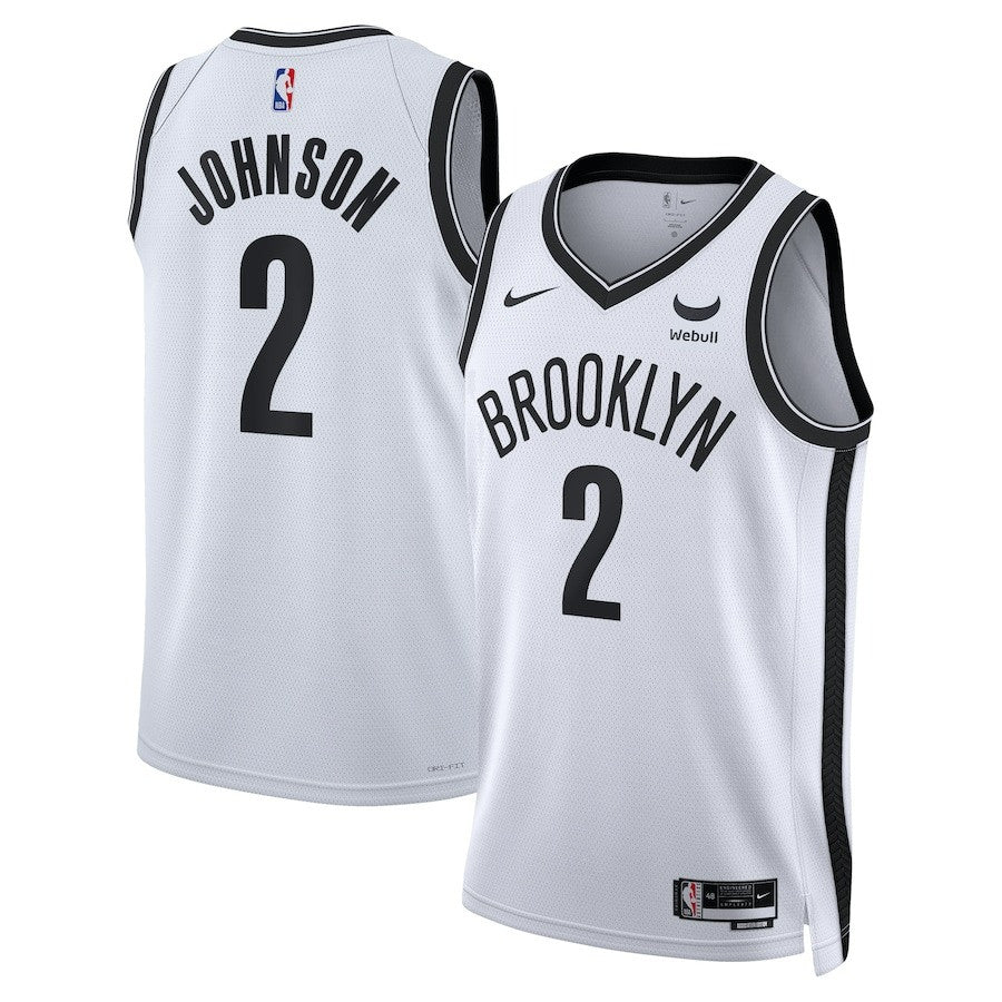 Cameron Johnson Brooklyn Nets NBA Swingman Badge Player White Jersey