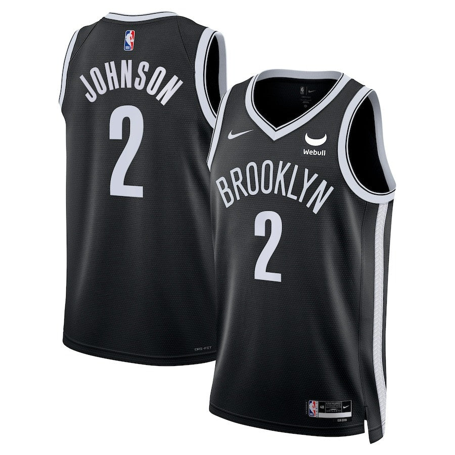 Cameron Johnson Brooklyn Nets NBA Swingman Badge Player Black Jersey
