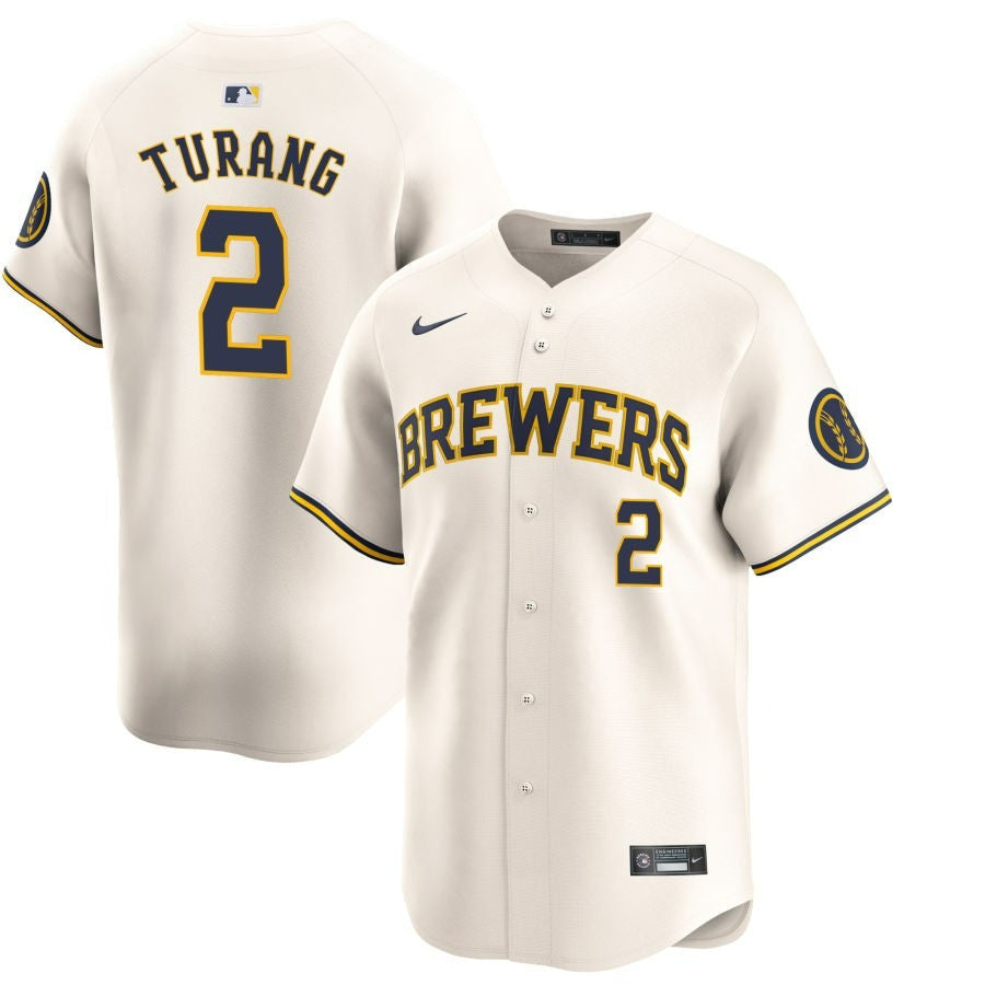 Brice Turang Milwaukee Brewers 2024 Cream Home Limited Jersey