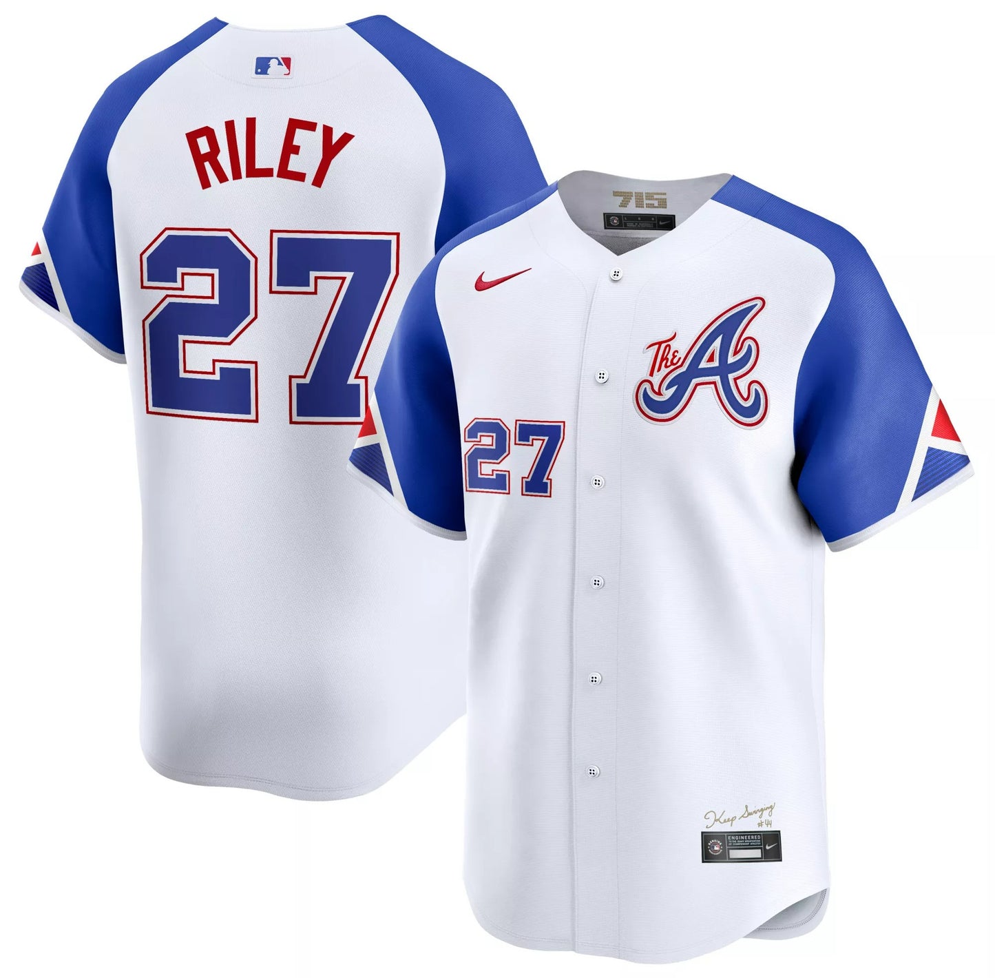 Austin Riley Atlanta Braves 2024 White Blue City Connect Blank Limited Vapor Jersey