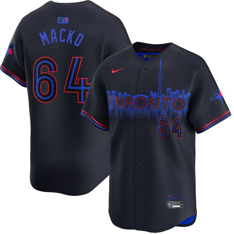 Adam Macko Toronto Blue Jays 2024 Navy City Connect Limited Jersey