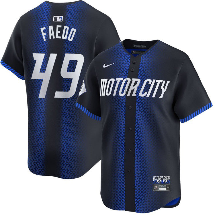 Alex Faedo Detroit Tigers 2024 City Connect Limited Navy Jersey