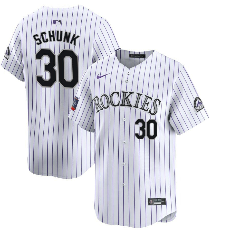 Aaron Schunk Colorado Rockies 2024 White Home Limited Player Jersey