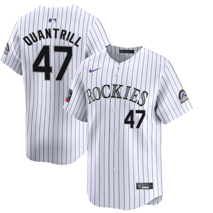 Cal Quantrill Colorado Rockies 2024 White Home Limited Player Jersey