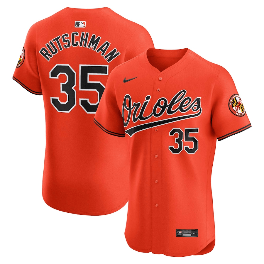 Adley Rutschman Baltimore Orioles 2024-2025 Alternate Vapor Premier Elite Patch Orange Jersey