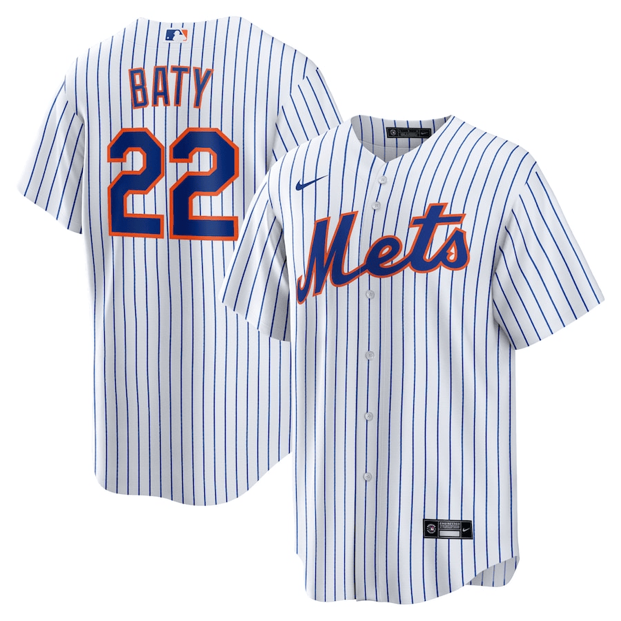 Brett Baty New York Mets 2024-2025 Home Player White Jersey