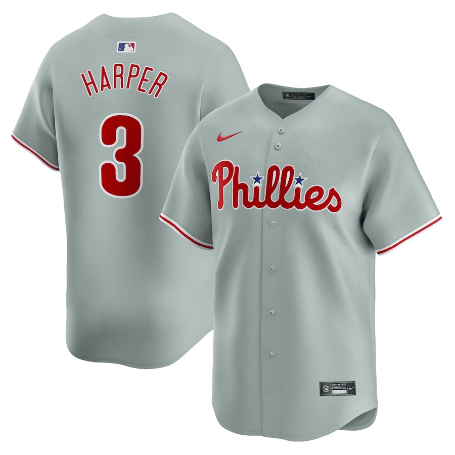 Bryce Harper Philadelphia Phillies 2024-2025 Away Limited Player Gray Jersey