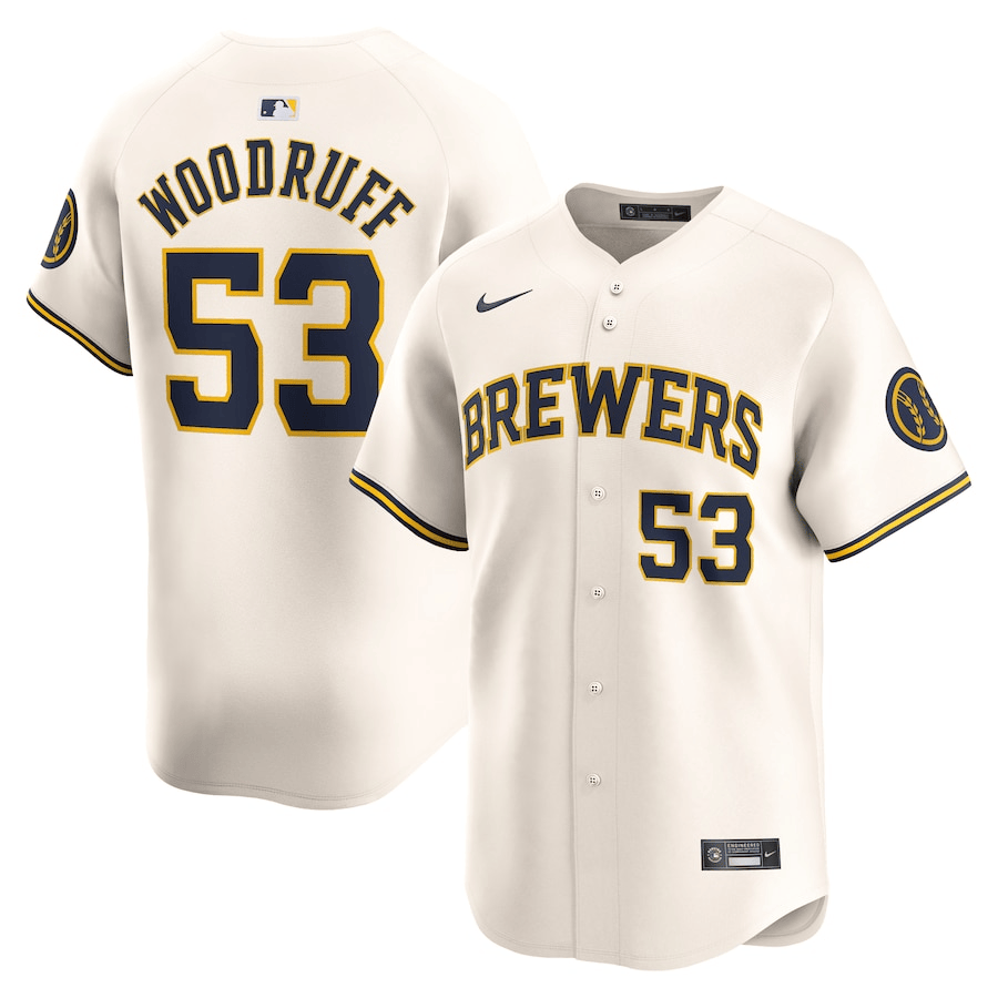 Brandon Woodruff Milwaukee Brewers 2024-2025 Home Limited Cream Jersey