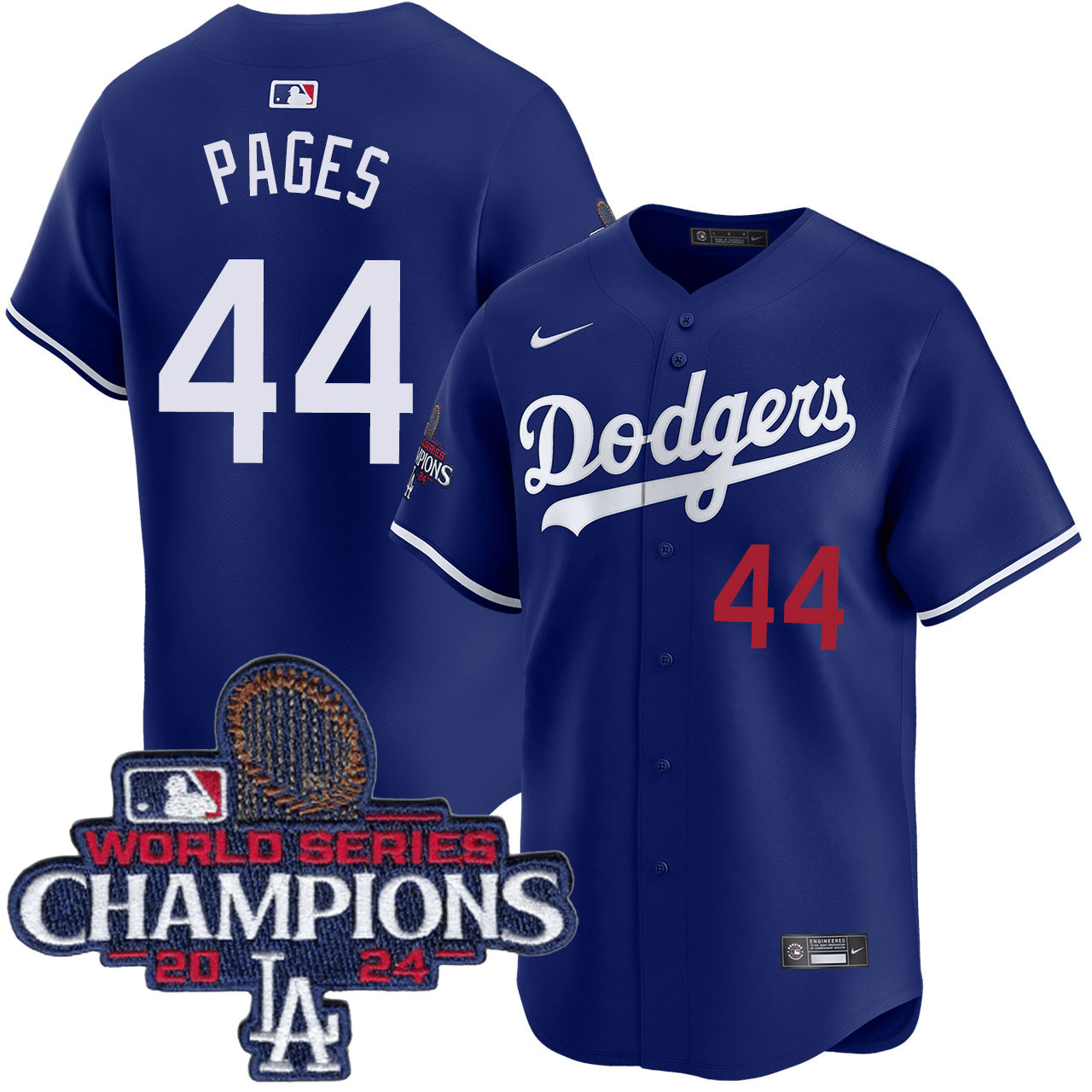 Andy Pages Los Angeles Dodgers 2024 Alternate Limited World Series Champions Royal Jersey