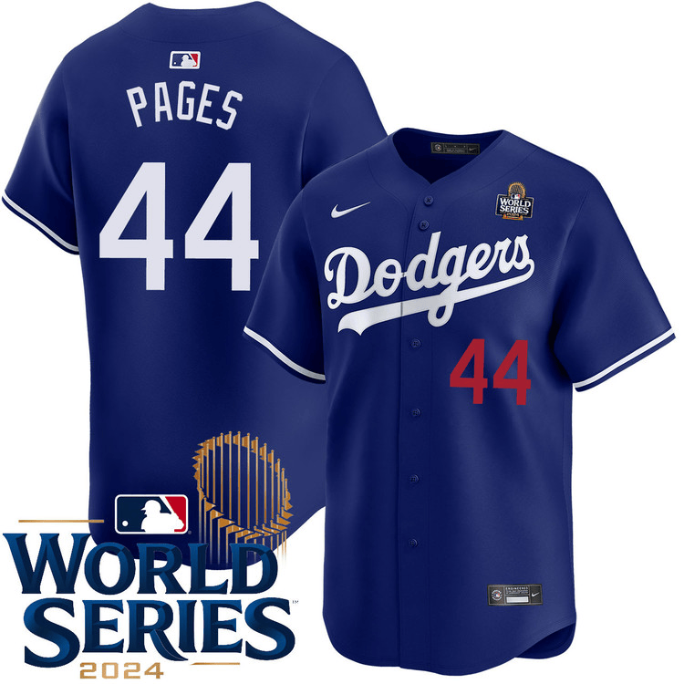 Andy Pages Los Angeles Dodgers 2024 Alternate Royal Limited World Series Royal Jersey
