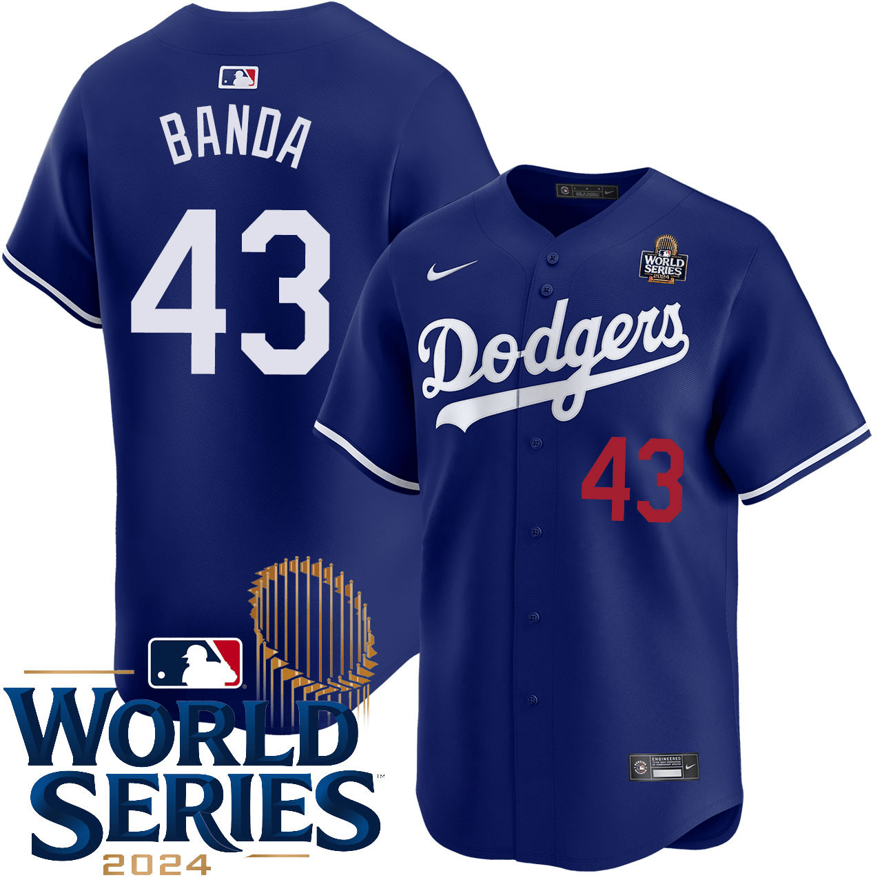 Anthony Banda Los Angeles Dodgers 2024 Alternate Royal Limited World Series Royal Jersey