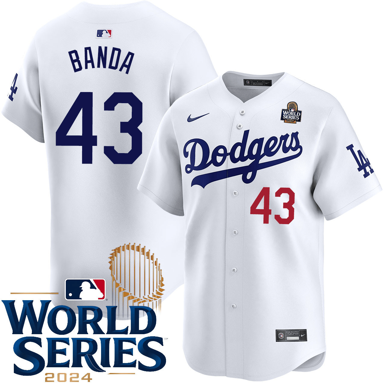 Anthony Banda Los Angeles Dodgers 2024 Home Limited World Series White Jersey
