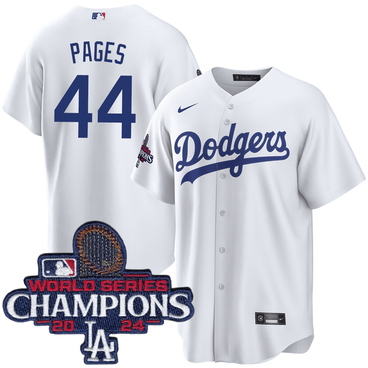 Andy Pages Los Angeles Dodgers 2024 Home World Series Champions White Jersey