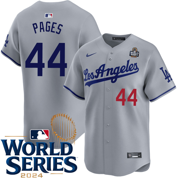 Andy Pages Los Angeles Dodgers 2024 Road Limited World Series Grey Jersey
