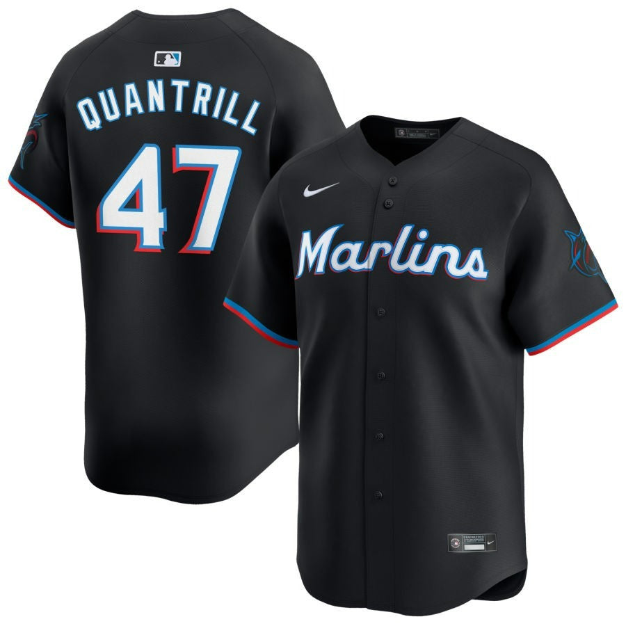 Cal Quantrill Miami Marlins 2025 Alternate Limited Jersey – Black