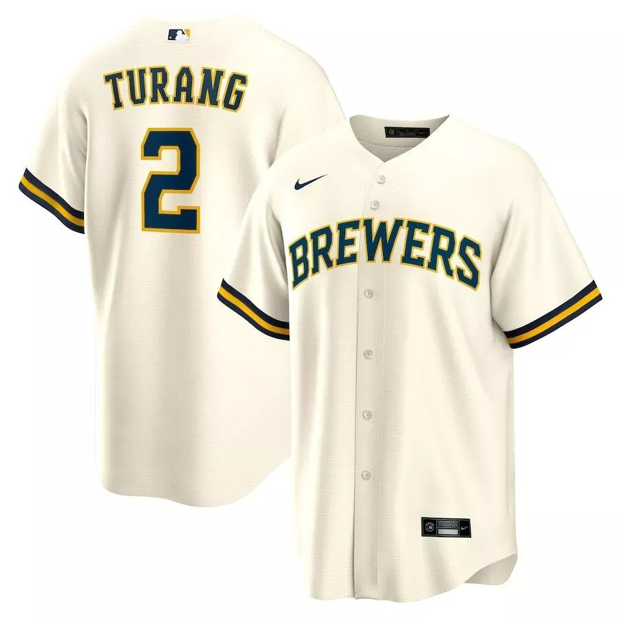 Brice Turang Milwaukee Brewers 2025 Alternate Jersey - Cream
