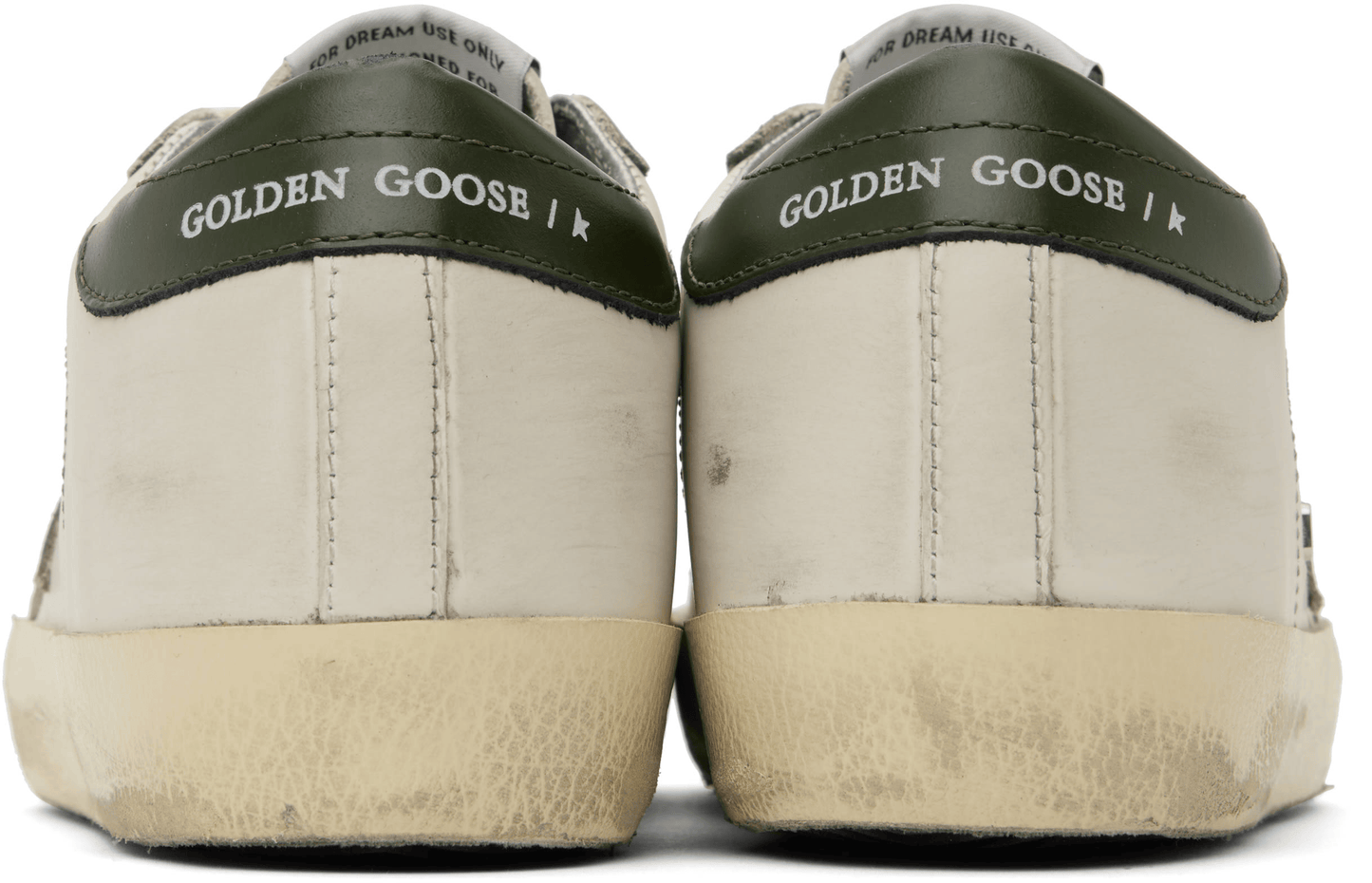 Men's SSENSE Exclusive White Super-Star Sneakers In Dark green