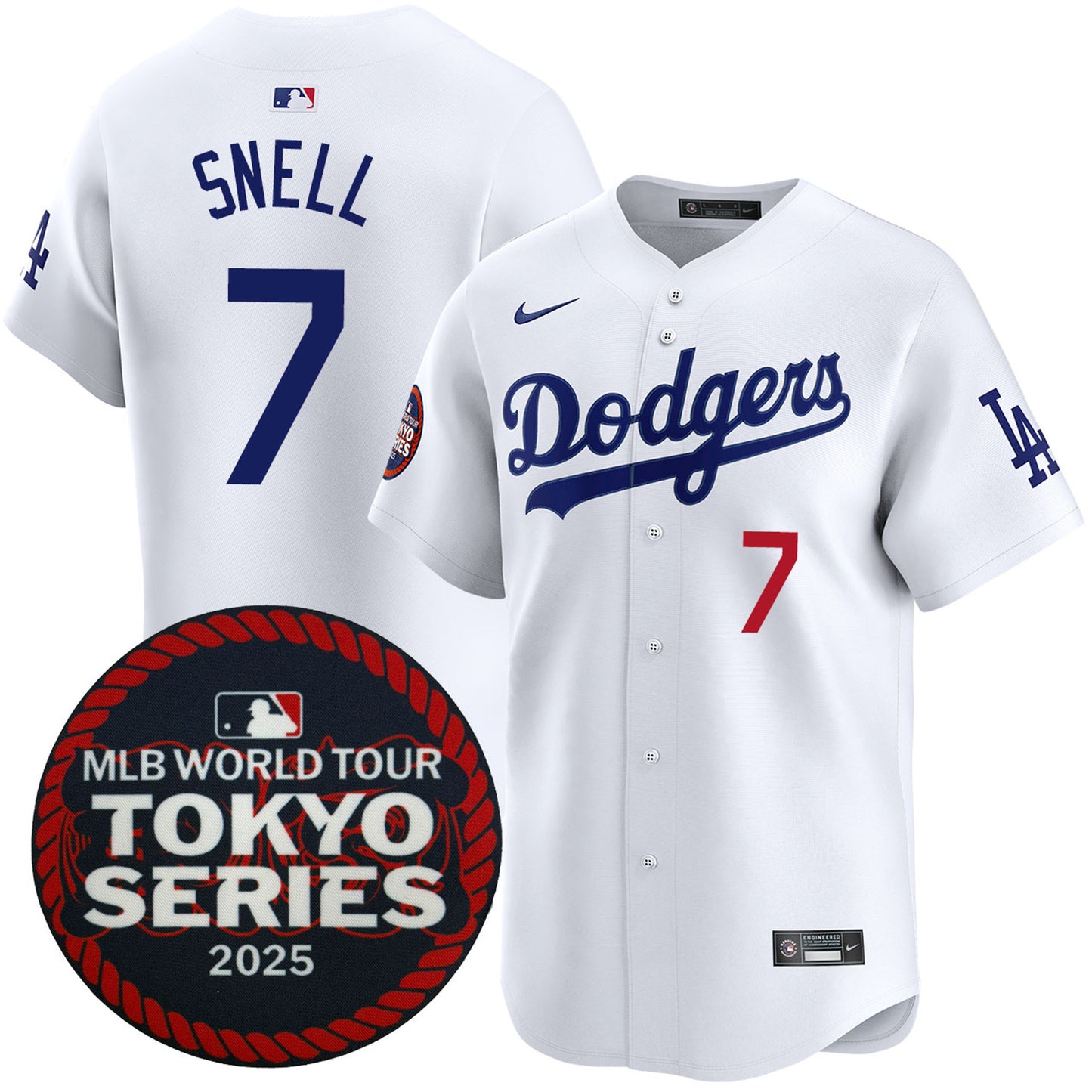 Blake Snell Los Angeles Dodgers 2025 Home Tokyo Series Jersey - White