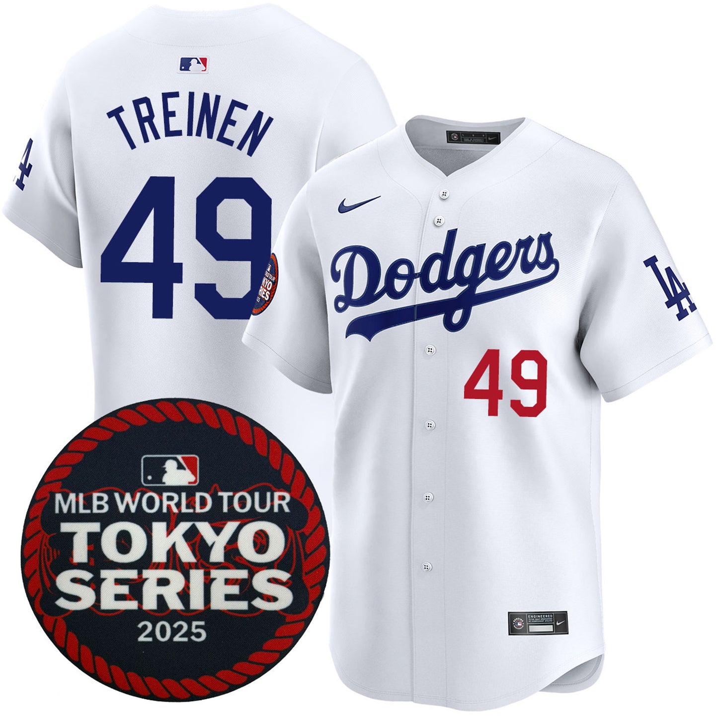 Blake Treinen Los Angeles Dodgers 2025 Home Tokyo Series Jersey - White