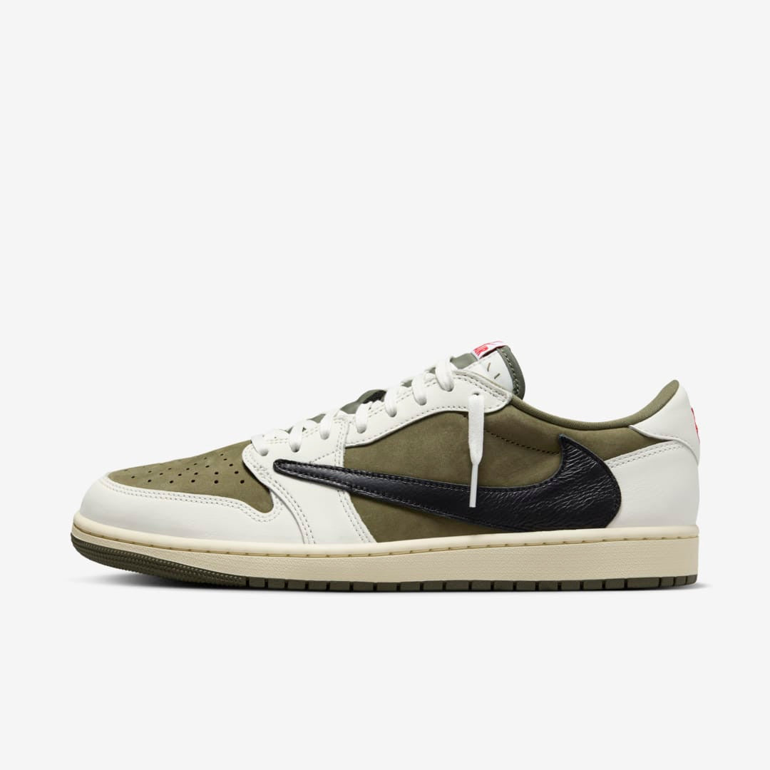 Men's Travis Scott x Air Jordan 1 Low ' Medium Olive' Shoes