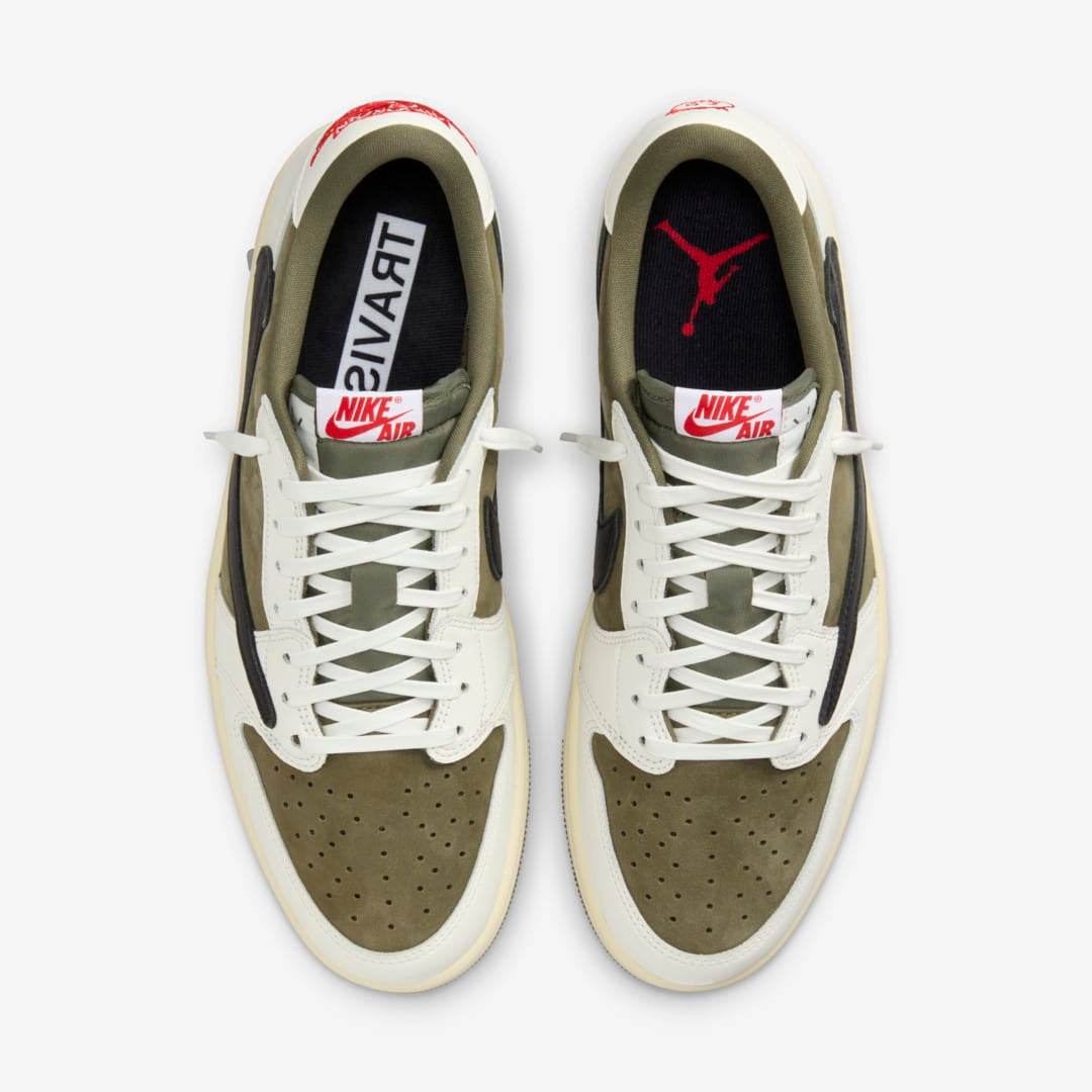 Men's Travis Scott x Air Jordan 1 Low ' Medium Olive' Shoes