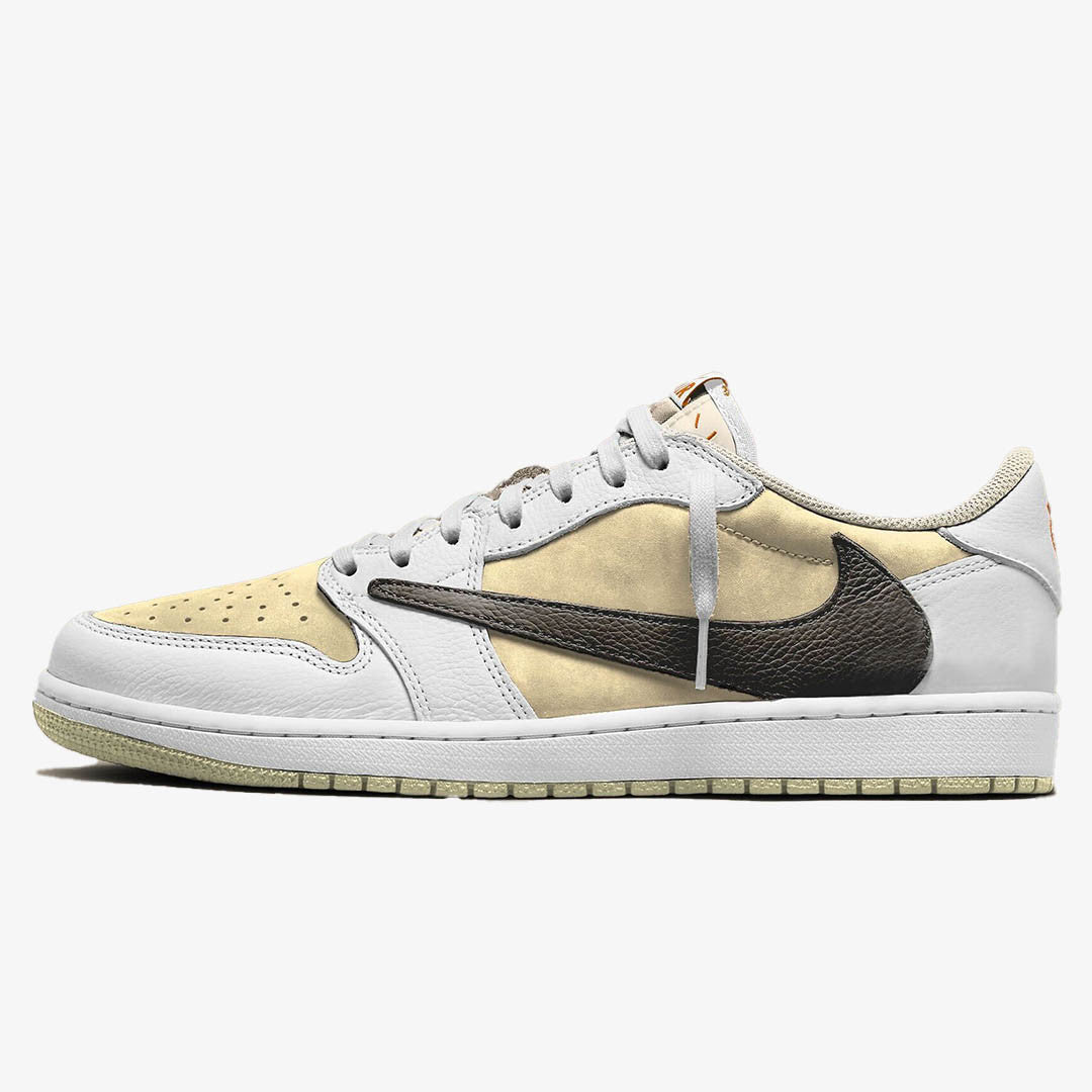 Men's Travis Scott x Air Jordan 1 Low ' Pale Vanilla' Shoes