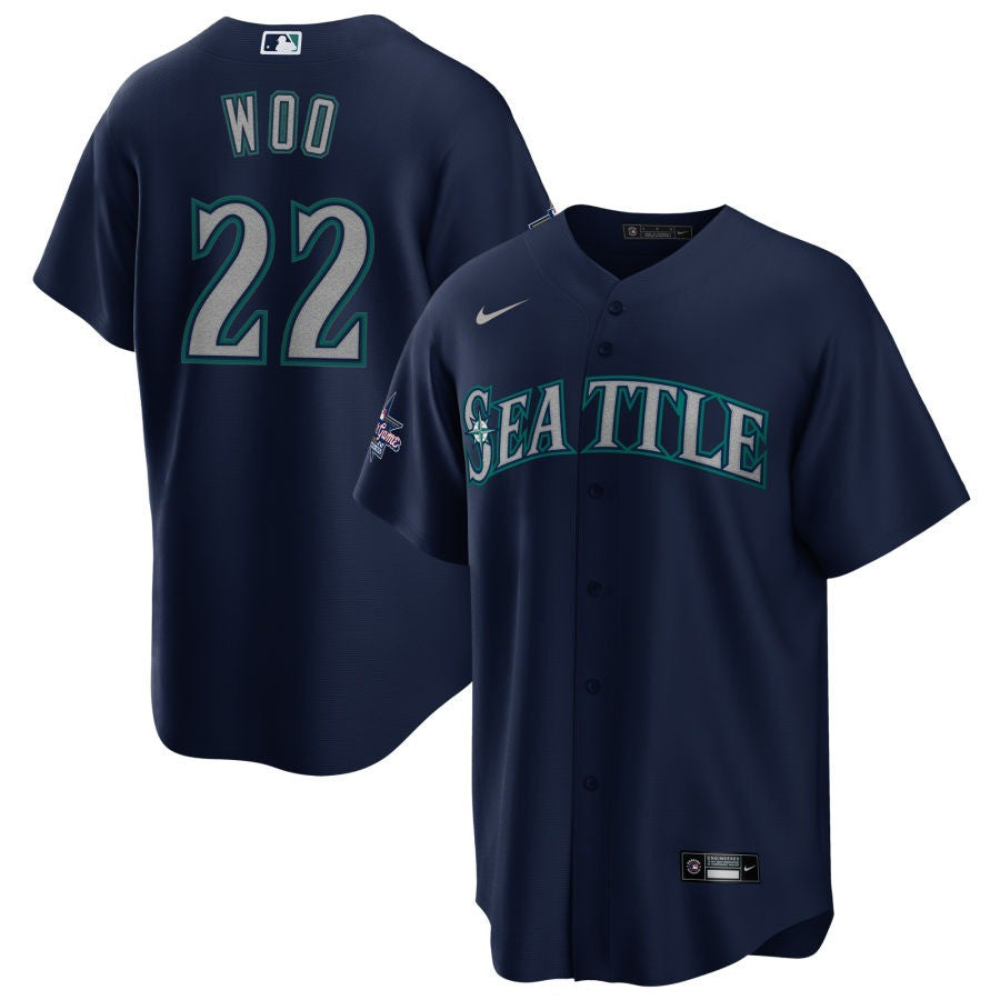Bryan Woo Seattle Mariners 2025 All-Star Game Away Jersey- Navy