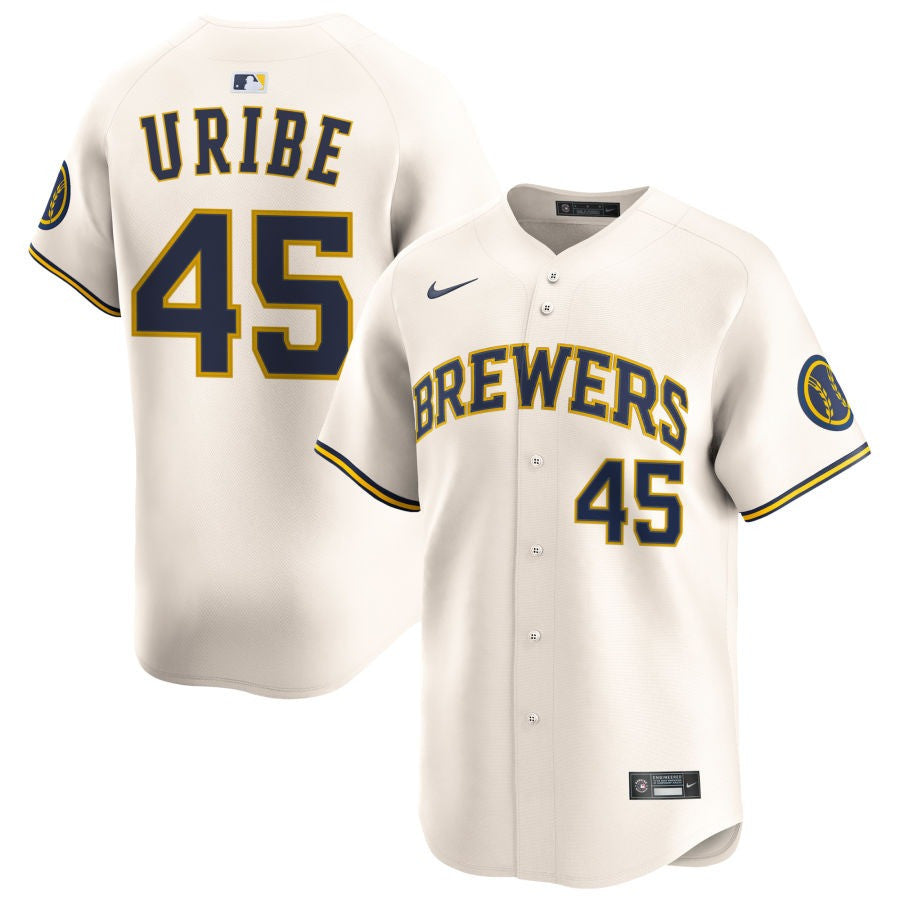 Abner Uribe Milwaukee Brewers 2025 Home Limited Jersey - Cream