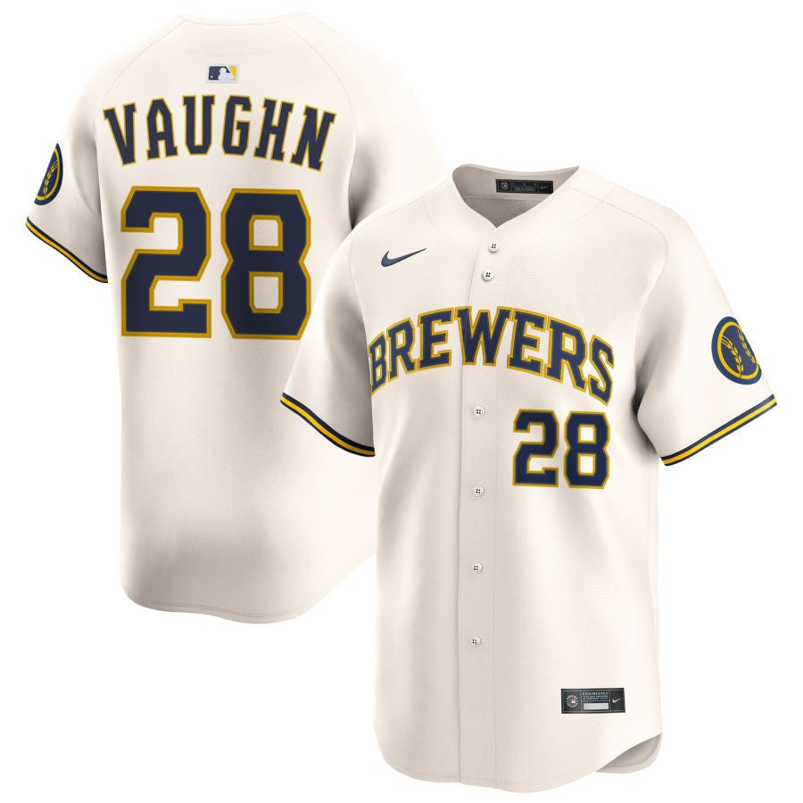 Andrew Vaughn Milwaukee Brewers 2025 Home Limited Jersey - Cream