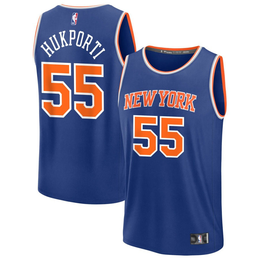 Ariel Hukporti New York Knicks 2025 Icon Edition Fast Break Jersey - Blue