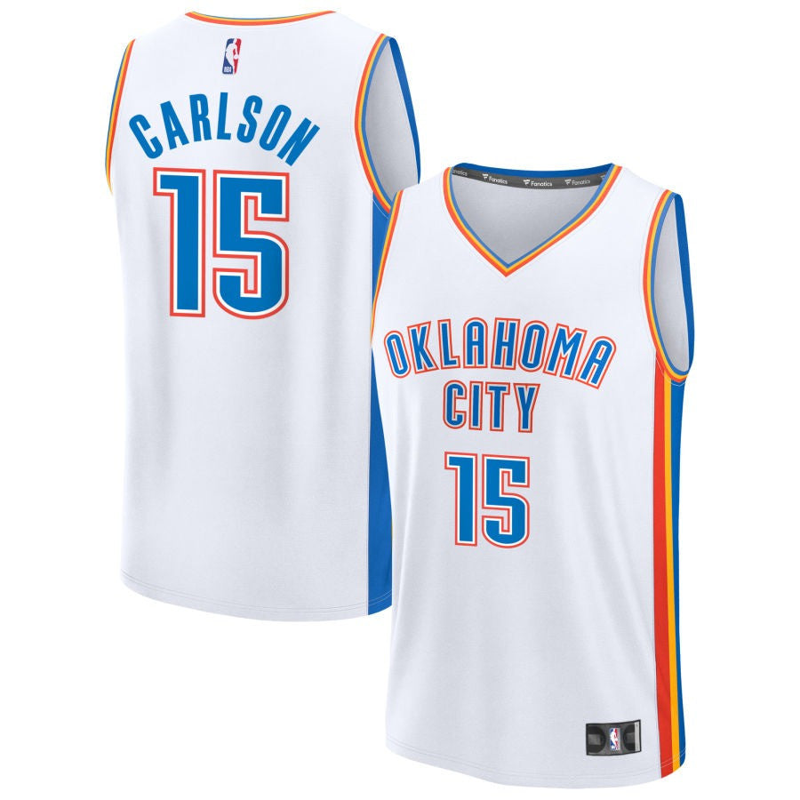 Branden Carlson Oklahoma City Thunder 2025 Association Edition Fast Break Jersey - White