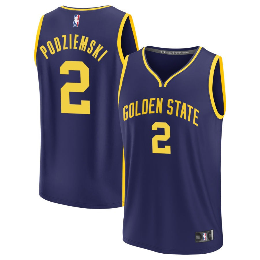 Brandin Podziemski Golden State Warriors 2025 Statement Edition Fast Break Jersey - Navy
