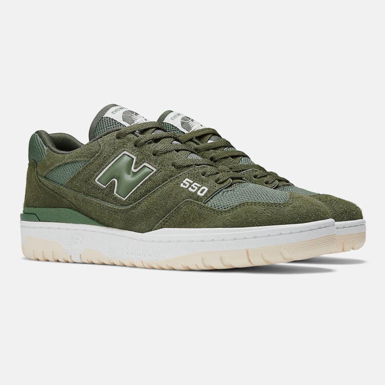 Men's New Balance 550 Olive Suede Shoes