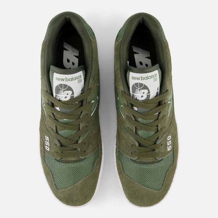 Men's New Balance 550 Olive Suede Shoes