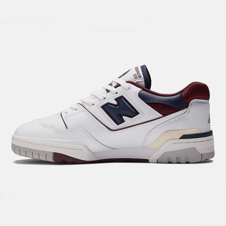 Men's New Balance 550 White Navy Maroon Shoes