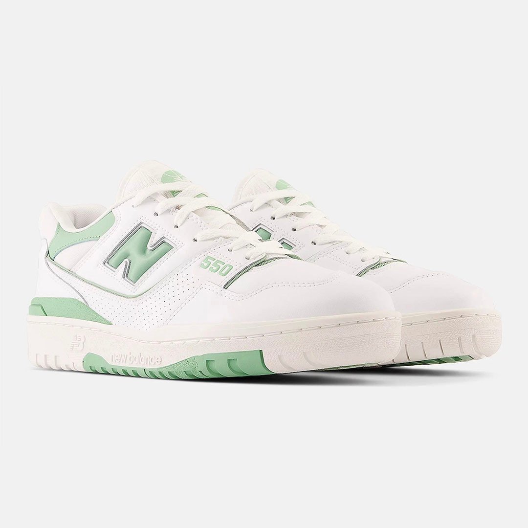 Men's New Balance 550 White Mint Green Shoes