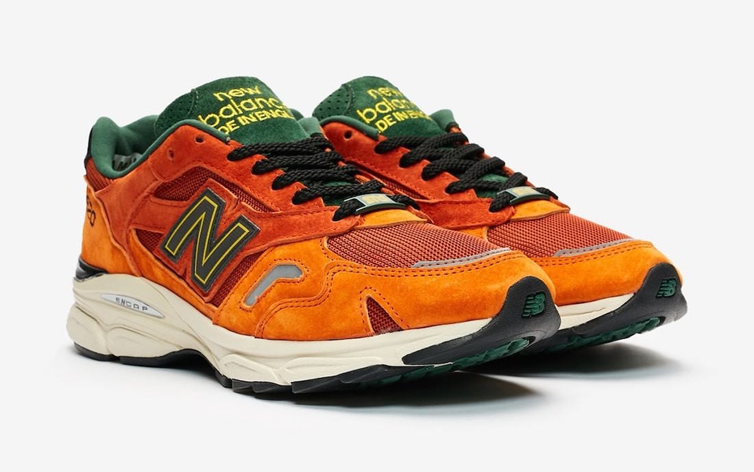 Men's New Balance 920 Forest Green And Orange Shoes