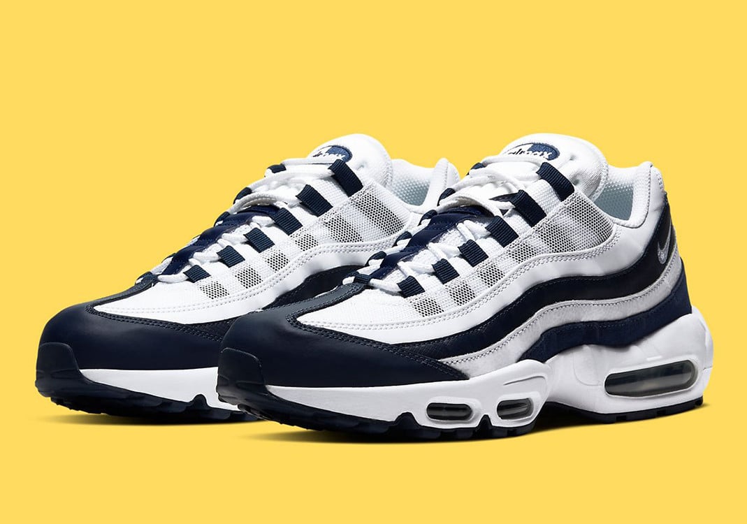 Men's Nike Air Max 95 White Midnight Navy Shoes