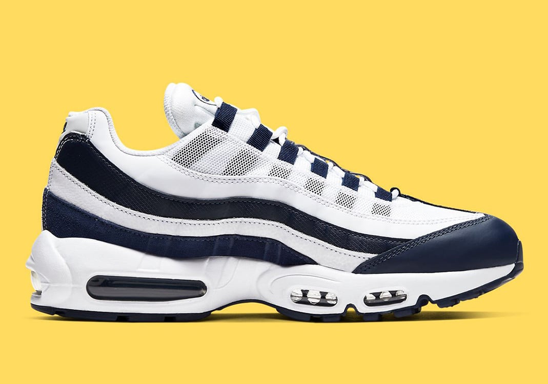 Men's Nike Air Max 95 White Midnight Navy Shoes