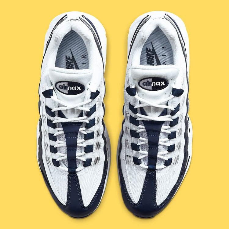 Men's Nike Air Max 95 White Midnight Navy Shoes