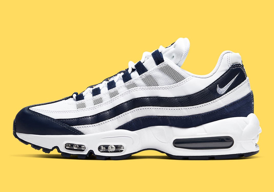 Men's Nike Air Max 95 White Midnight Navy Shoes